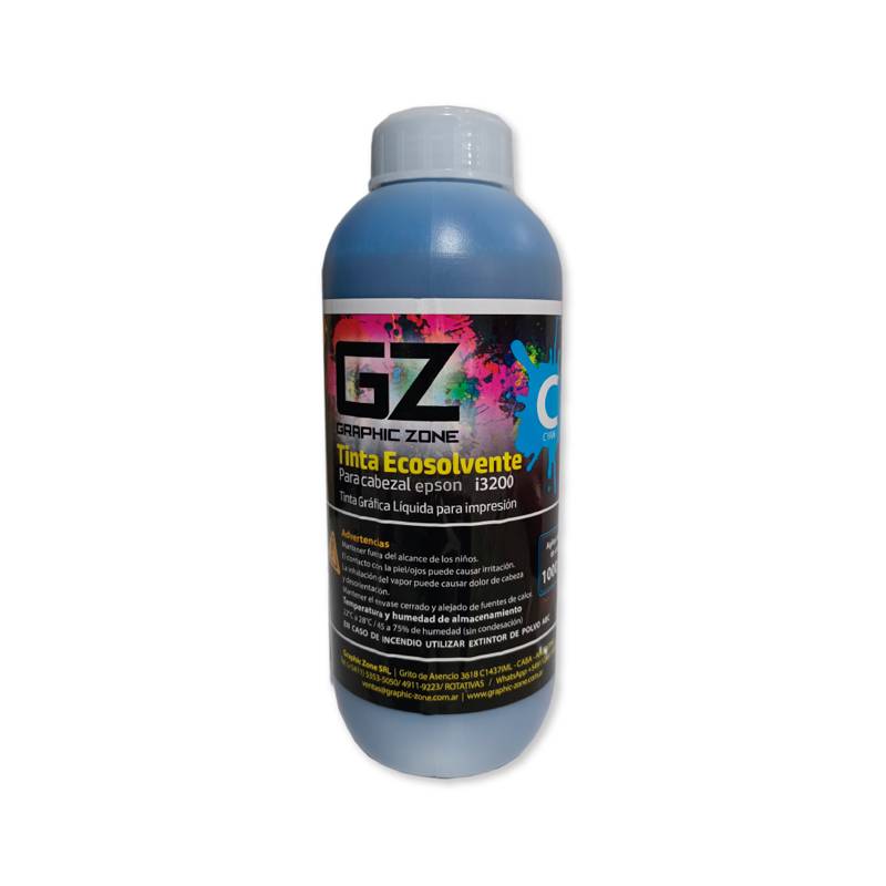 GZ Eco Solvente 1Lt Cyan 3 años