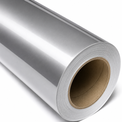 Rollo Vinilo de Corte Brillante 122cm x 50 mts PLATEADO